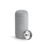 Matte Grey cylindrical tumbler with a silver Splash Guard, featuring the brand 'KOHI'.
