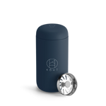 Stone Blue cylindrical tumbler with a silver Splash Guard, featuring the brand 'KOHI'.