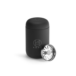 Matte Black cylindrical tumbler with a silver Splash Guard, featuring the brand 'KOHI'.